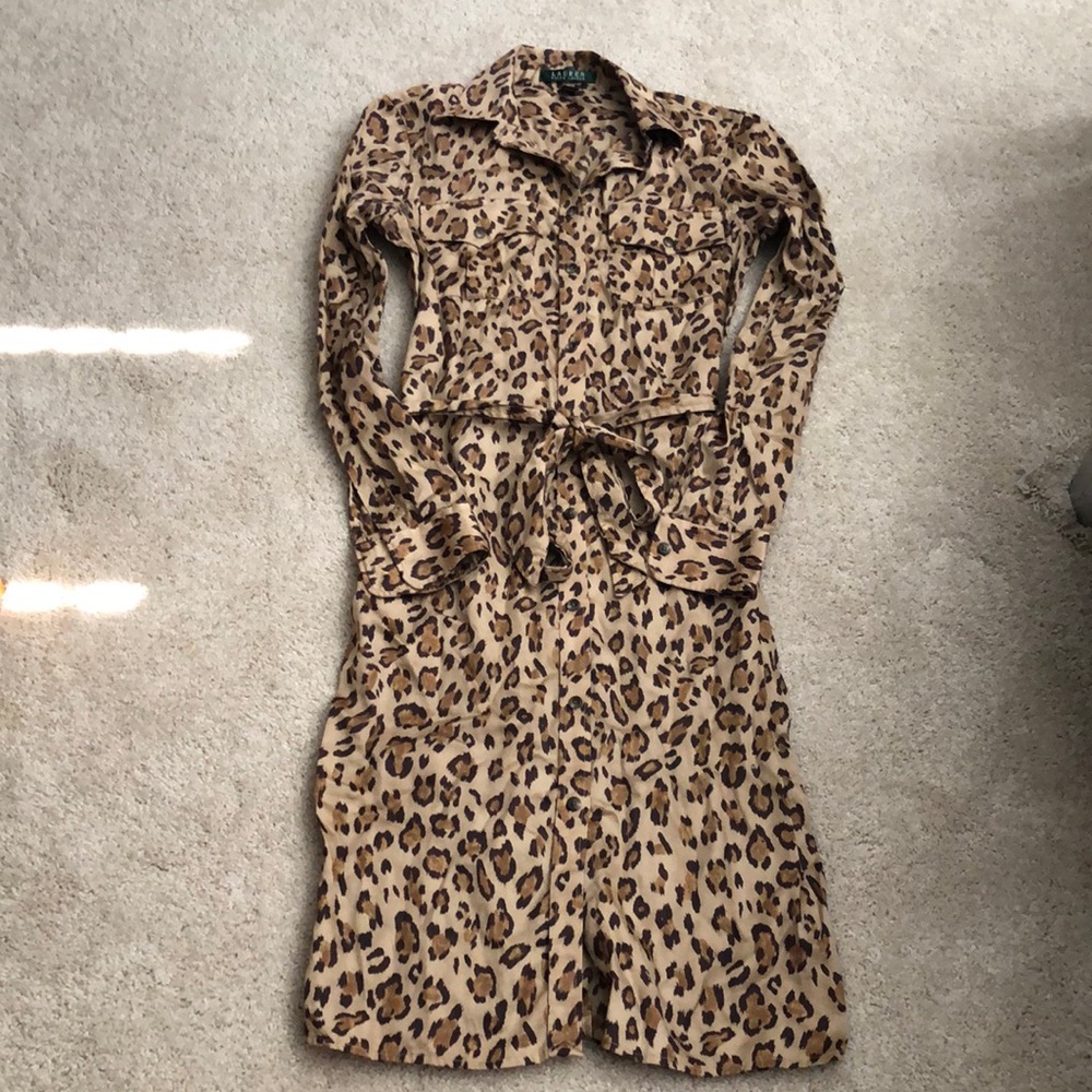 Ralph Lauren Leopard Print Shirt Dress